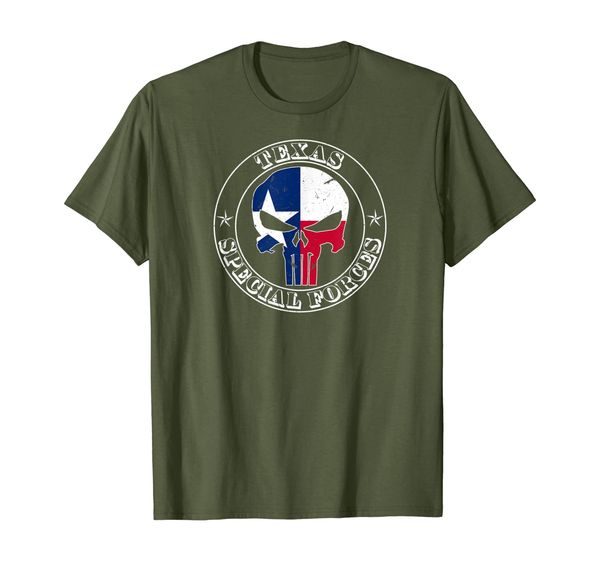 texas special forces t-shirt, White;black